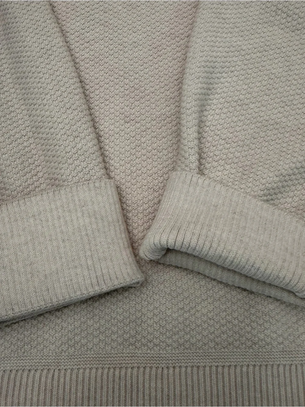 LULULEMON Textured Knit CLASSIC FIT Crew Neck Sweater Men LARGE L Natural